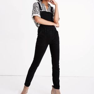 Madewell Skinny Overalls in Lunar Wash Size XS Side Zip Cotton Stretch Casual